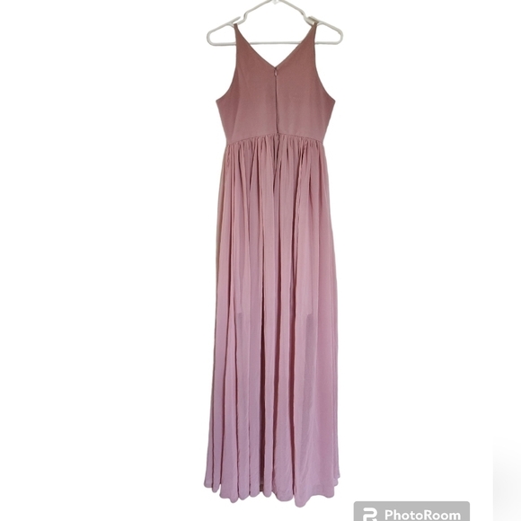 Dress The Population Bridal Phoebe Chiffon Gown in Blush Pink size Medium - Picture 3 of 8